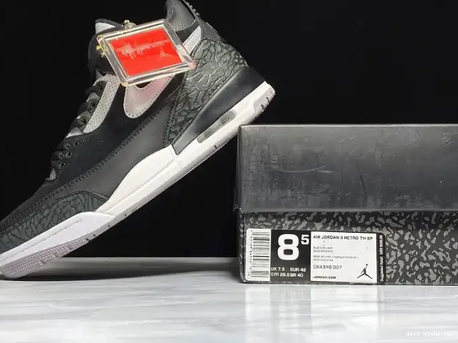 Rep CK4348-007 Black Grey Jordan Air Cement Tinker 3 0521